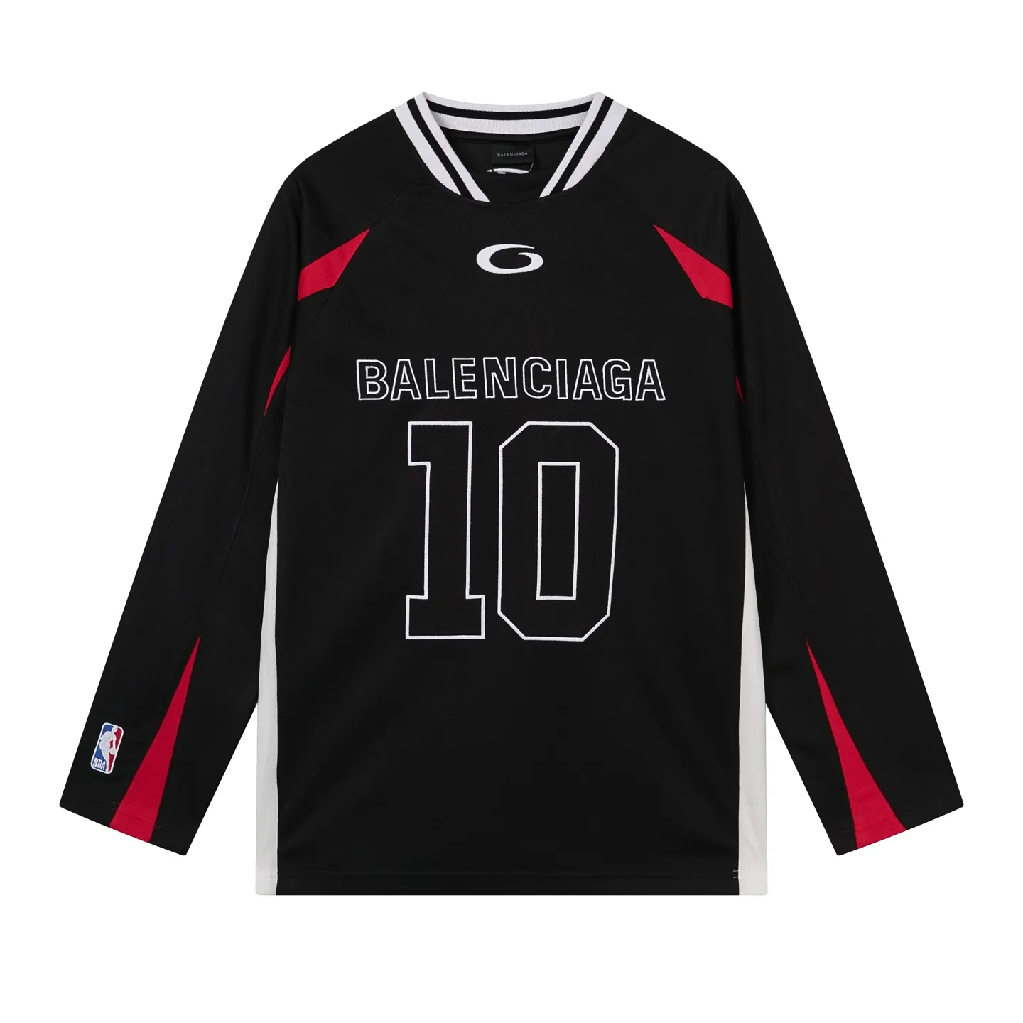 💰P140（ : ） 【 . Quality】BALENCI*GA/ SS 26New Arrival NBA Series T 。 ， NBASeries 。 ， 。 SS 26 New Arrival。 ， 。 。 Authentic ， 。 。 220 ， . ， 。 。 。 ， ， 。 。 。 OS . Same Style ：BL 265097 ：Black，White，Red Size：XS S M L